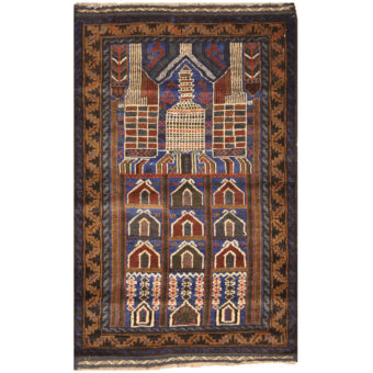 Afghan One-Of-A-Kind Tribal Balouchi Wool Rug (2'8 x 4'1)