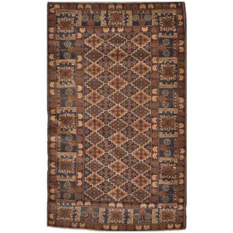 Afghan One-Of-A-Kind Tribal Balocuhi Wool Rug (2'10 x 4'7)