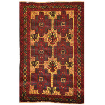 Afghan One-Of-A-Kind Tribal Balocuhi Wool Rug (2'10 x 4'4)