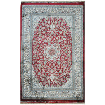 Indo Hand-Knotted Kashmiri Silk Rug (4' x 6')