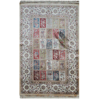 Indo Hand-Knotted Kashmiri Silk Rug (4' x 6')