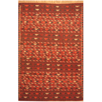 Afghan Hand-woven Wool Kilim (4' x 6')