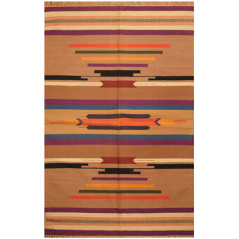 Indo Hand-woven Wool Kilim (4' x 6')