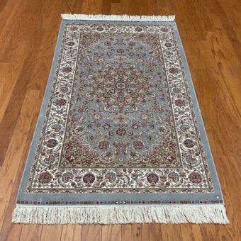 Indo Hand-Knotted Kashmiri Silk Rug (3' x 5')