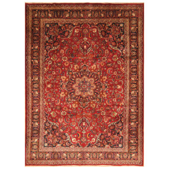 Persian Hand-knotted Mashad Wool Rug (8' x 10'5)