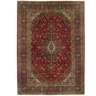 Persian Hand-knotted Kashan Wool Rug (9'8 x 13'7)