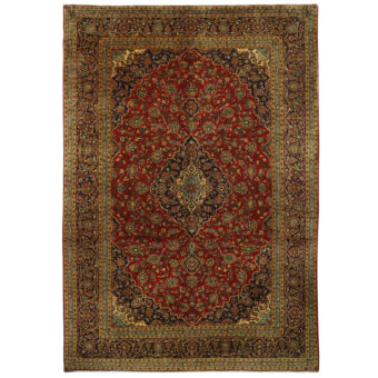 Persian Hand-knotted Kashan Wool Rug (9'6 x 13'7)