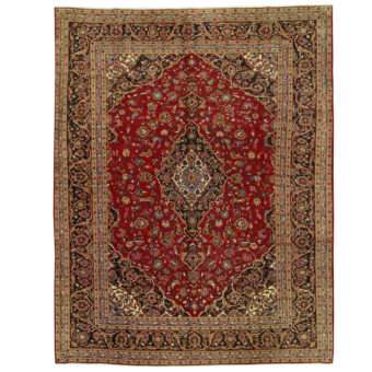 Persian Hand-knotted Kashan Wool Rug (9'11 x 12'6)