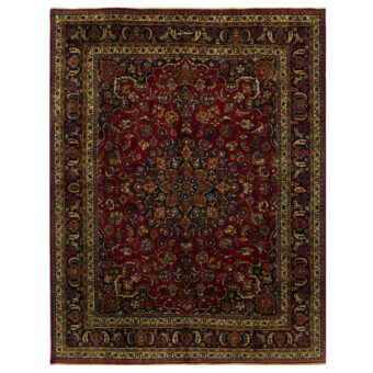 Persian Hand-knotted Mashad Wool Rug (9'9 x 12'6)