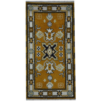 Indo Hand-knotted Tribal Kazak Wool Rug (2' x 4')