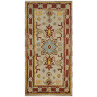 Indo Hand-knotted Tribal Kazak Wool Rug (2' x 4')