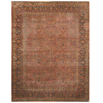 Persian Hand-knotted Antique 1920's Kashan Wool Rug (8'9 x 11'5)