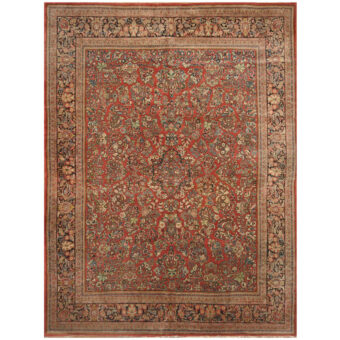 Persian Hand-knotted Antique 1920's Sarouk Wool Rug (10'4 x 13'10)