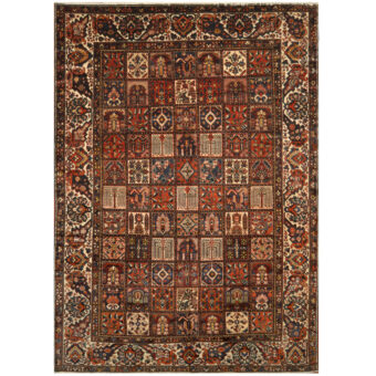 Persian Hand-knotted Antique 1920's Bakhtiari Wool Rug (11' x 15'2)