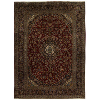 Persian Hand-knotted Kashan Wool Rug (9'11 x 13'8)