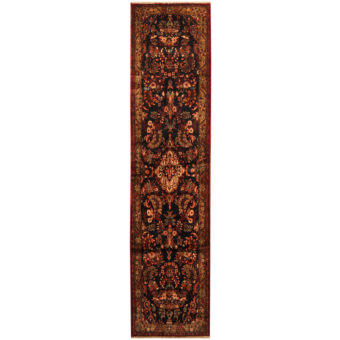 Persian Hand-Knotted Tribal Hamadan Wool Runner (3'1 x 13'6)