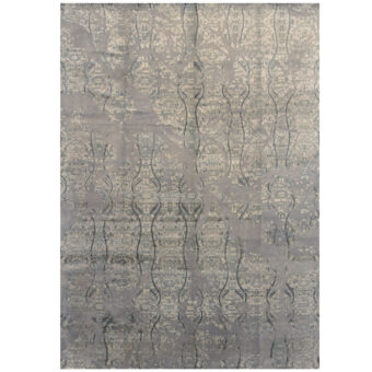 Indo Hand-knotted Erased Wool & Silk Rug (9'10 x 14')