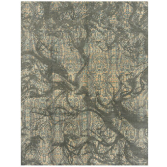 Indo Hand-knotted Erased Wool & Silk Rug (8' x 10'2)