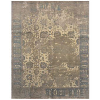 Indo Hand-knotted Erased Wool & Silk Rug (8' x 10'1)