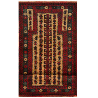 Afghan Hand-knotted Tribal Balouchi Wool Rug (2'7 x 4'5)