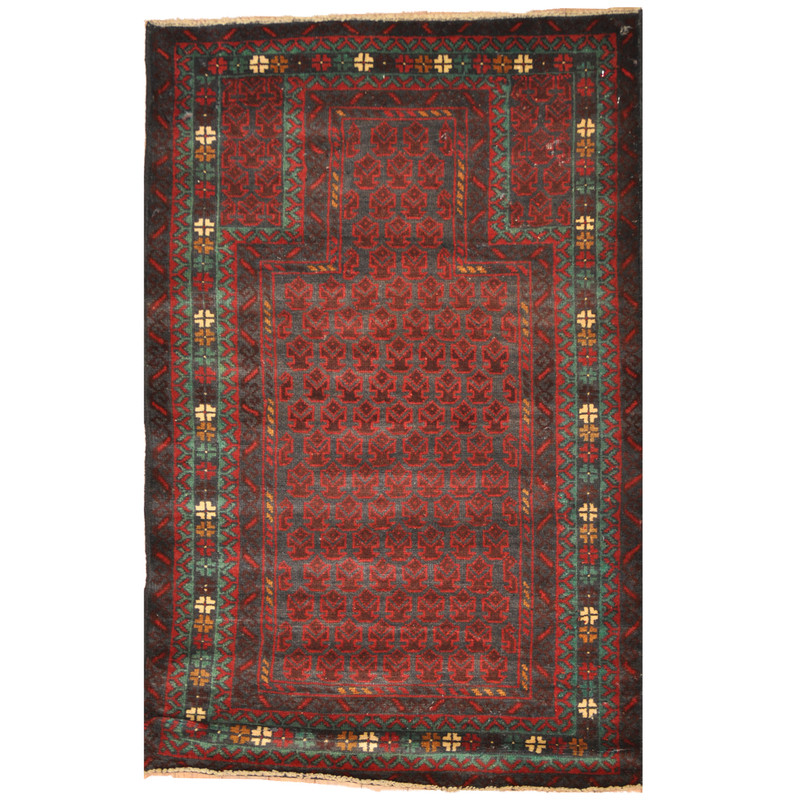 Afghan Hand-knotted Tribal Balouchi Wool Rug (2'8 x 4'2)