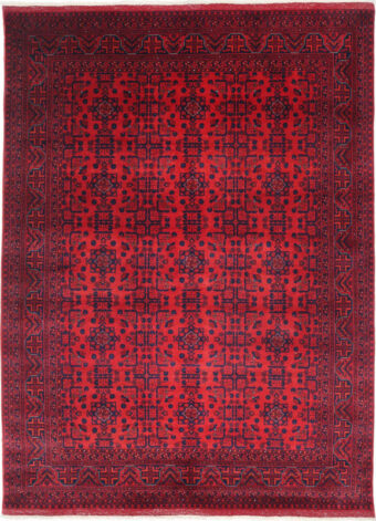 Afghan Hand-knotted Beljik Wool Rug (6'5 x 7'6)