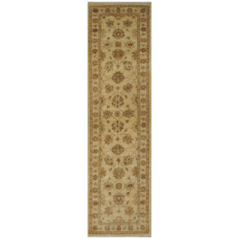 Afghan Hand-knotted Vegetable Dye Oushak Wool Runner (2'8 x 9'7)