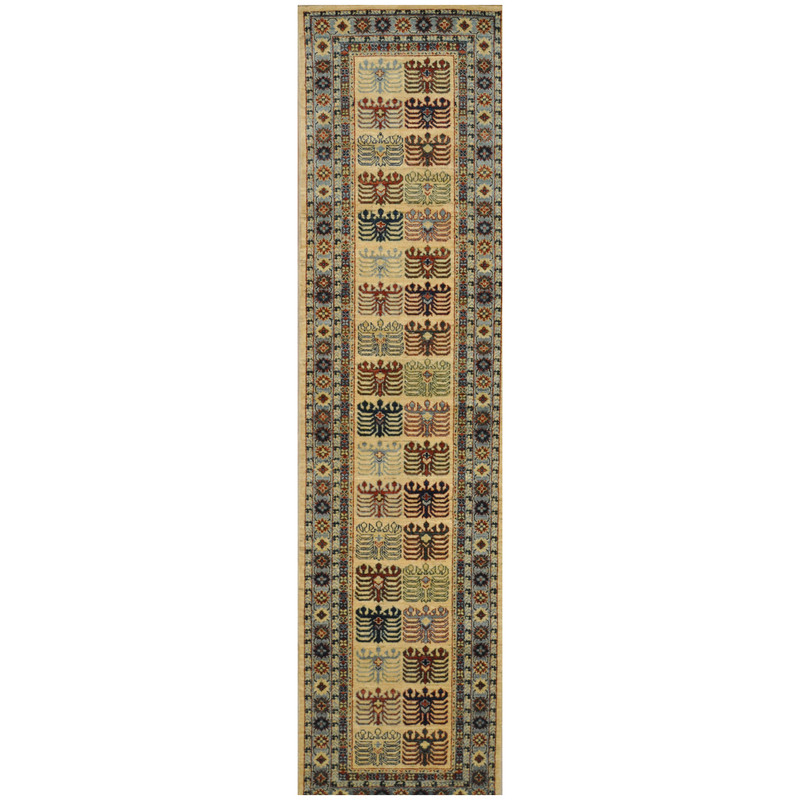 Afghan Hand-knotted Kazak Wool Runner (2'7 x 10')