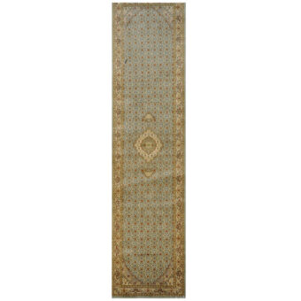 Pakistani Hand-knotted Tabriz Wool & Silk Runner (2'7 x 10'7)