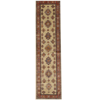 Afghan Hand-knotted Super Kazak Wool Runner (2'7 x 10'5)