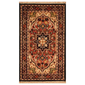 Indo Hand-knotted Tribal Heriz Wool Rug (3' x 5')