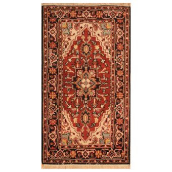 Indo Hand-knotted Tribal Heriz Wool Rug (3'1 x 5'7)