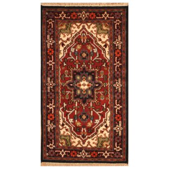 Indo Hand-knotted Tribal Heriz Wool Rug (2'10 x 5')