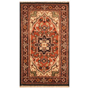 Indo Hand-knotted Tribal Heriz Wool Rug (3' x 5')
