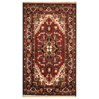 Indo Hand-knotted Tribal Heriz Wool Rug (3' x 5'1)