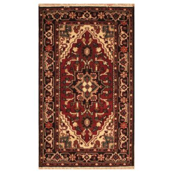 Indo Hand-knotted Heriz Wool Rug (3' x 5')