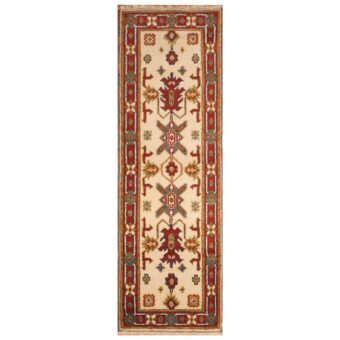 Indo Hand-knotted Kazak Wool Runner (2'1 x 6'6)