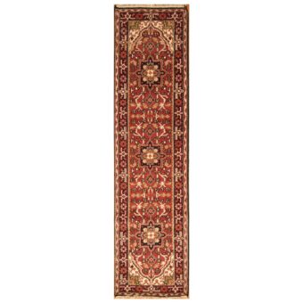 Indo Hand-knotted Heriz Wool Runner (2'6 x 9'10)