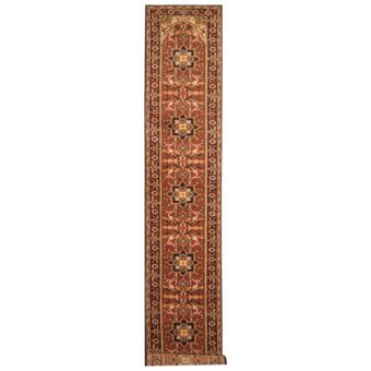 Indo Hand-knotted Heriz Wool Runner (2'9 x 23'4)