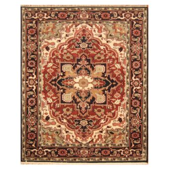 Indo Hand-knotted Heriz Wool Rug (8' x 10')