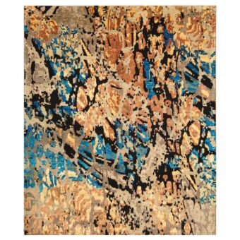 Indo Hand-knotted Sari Silk Rug (8'4 x 9'7)