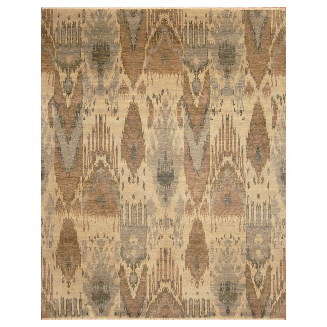 Indo Hand-knotted Ikat Wool Rug (8' x 10'2)
