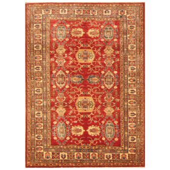 Afghan Hand-knotted Super Kazak Wool Rug(5'9 x 8')