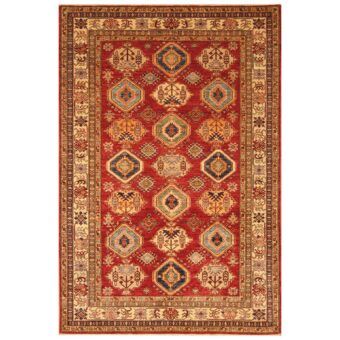 Afghan Hand-knotted Super Kazak Wool Rug (5'7 x 8'7)