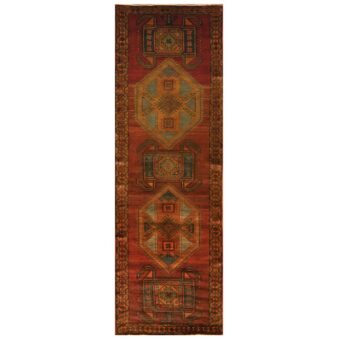 Persian Hand-knotted 1960's Semi-antique Ardabil Wool Runner (3'11 x 12'5)