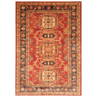 Afghan Hand-knotted Super Kazak Wool Rug (5'7 x 7'10)