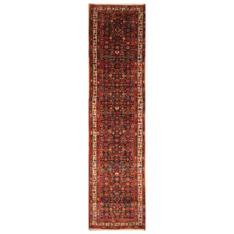 Persian Hand-knotted Hamadan Wool Runner (3'4 x 13'10)