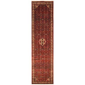 Persian Hand-knotted Hamadan Wool Runner (3'7 x 13'5)