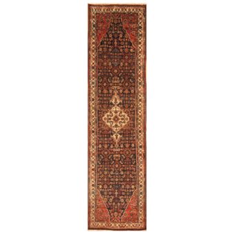 Persian Hand-knotted Hamadan Wool Runner (3'6 x 13'7)