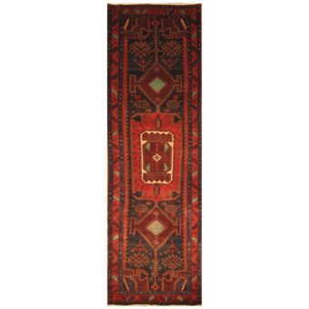 Persian Hand-knotted Nahavand Wool Runner (4'3 x 13'4)